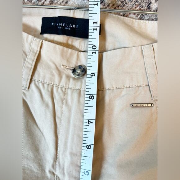 Finn Flare barrel leg trouser 100% cotton tan tapered leg pants fall academia XS - Picture 8 of 10